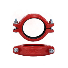 Red Epoxy Fire Pipe Fitting Ductile Iron Grooved Rigid Coupling